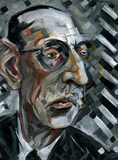 Caricature of Igor Stravinsky by Neale Osborne